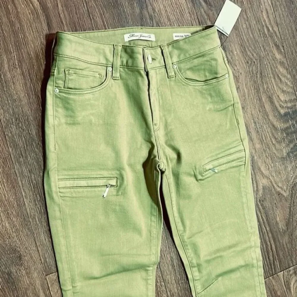 Mavi karlina green mid rise skinny jeans punk twill earthy‎
